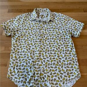 Bonobos men's festive banana palm trees and pineapple button down regular fit L